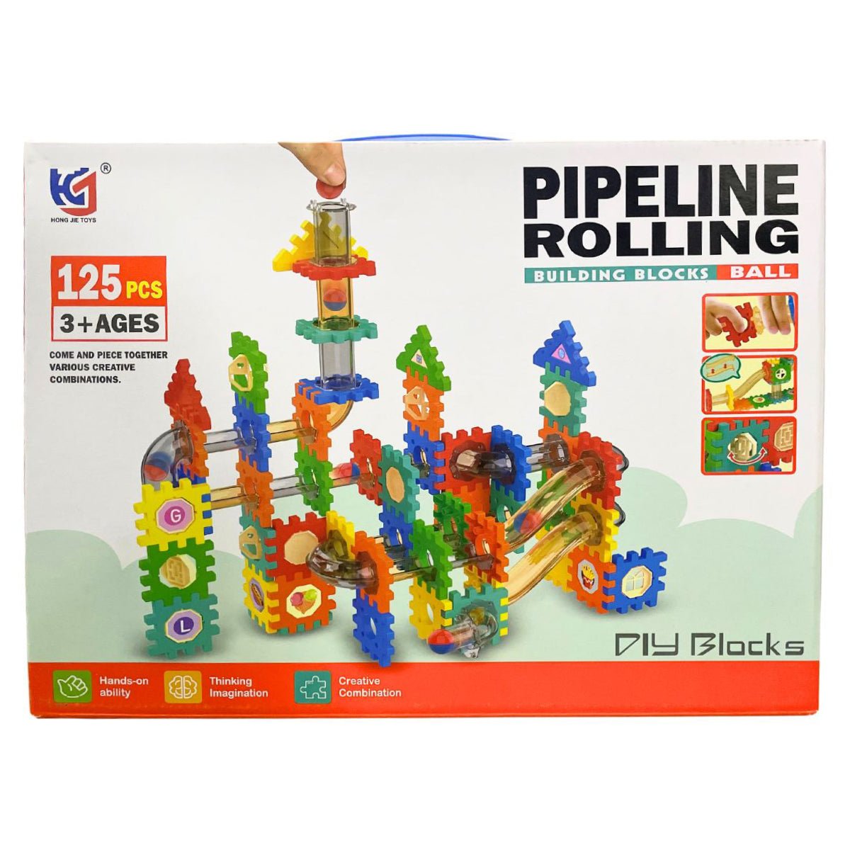 125 Pcs Pipeline Rolling Building Blocks & Ball - Nesh Kids Store