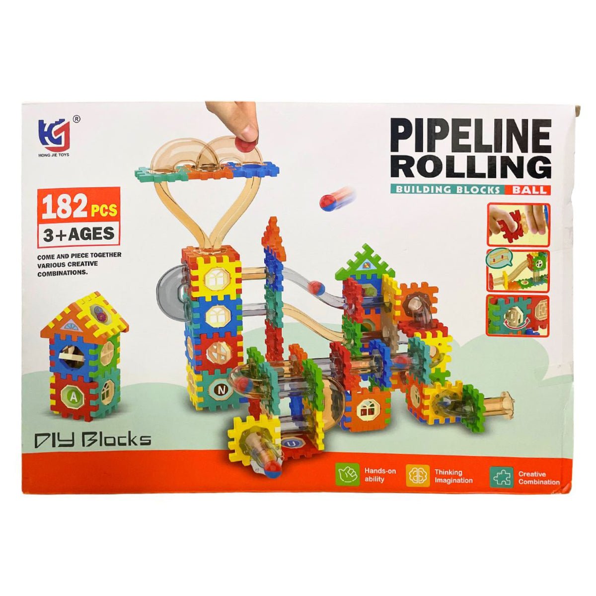 182 Pcs Pipeline Rolling Building Blocks & Ball - Nesh Kids Store