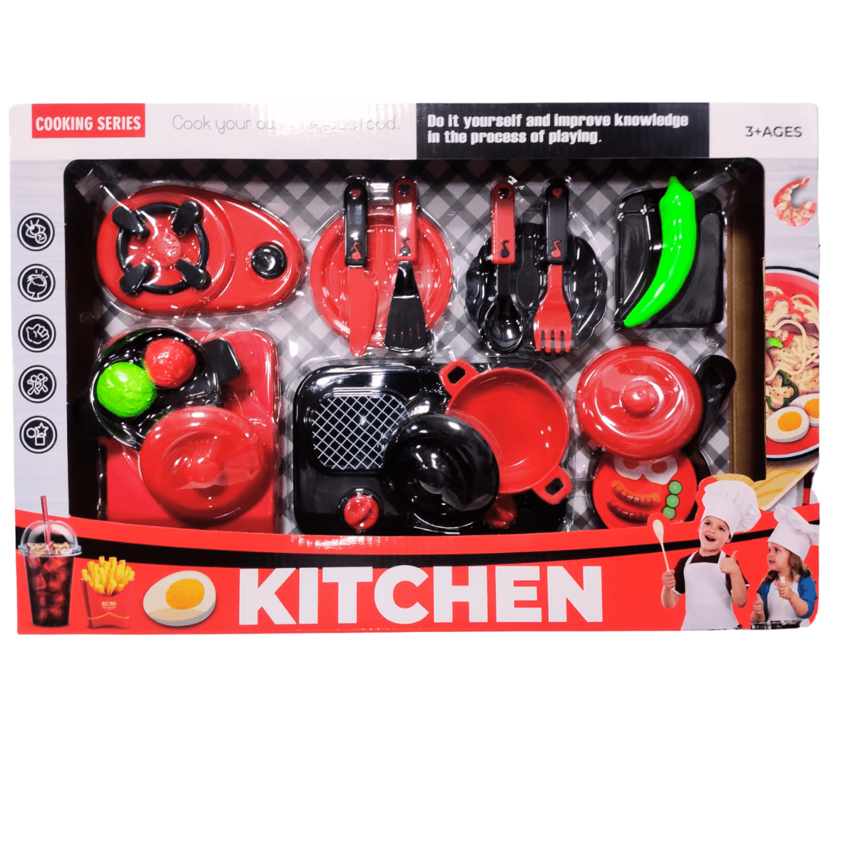 19 - Piece Kids Pretend Play Kitchen Set 3+ - Nesh Kids Store