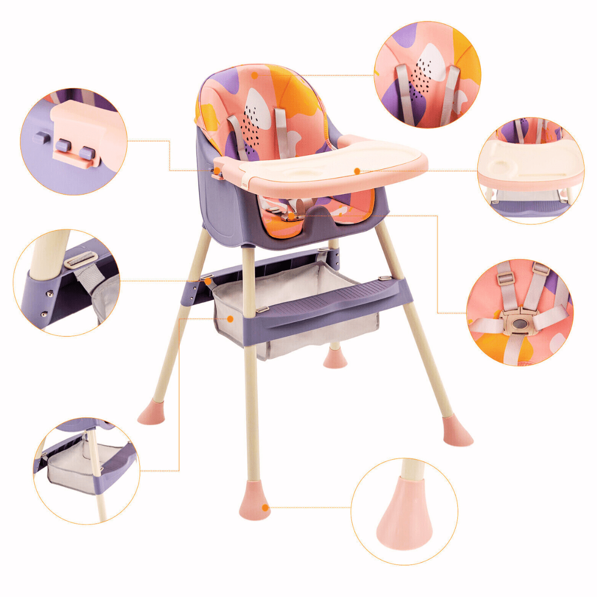 2 in 1 Feeding High Chair - AH868 - Nesh Kids Store