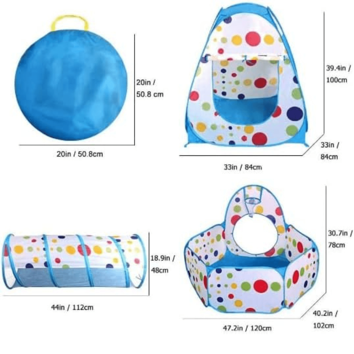 3 - in - 1 Play Tent with Tunnel & Ball Pit - Nesh Kids Store