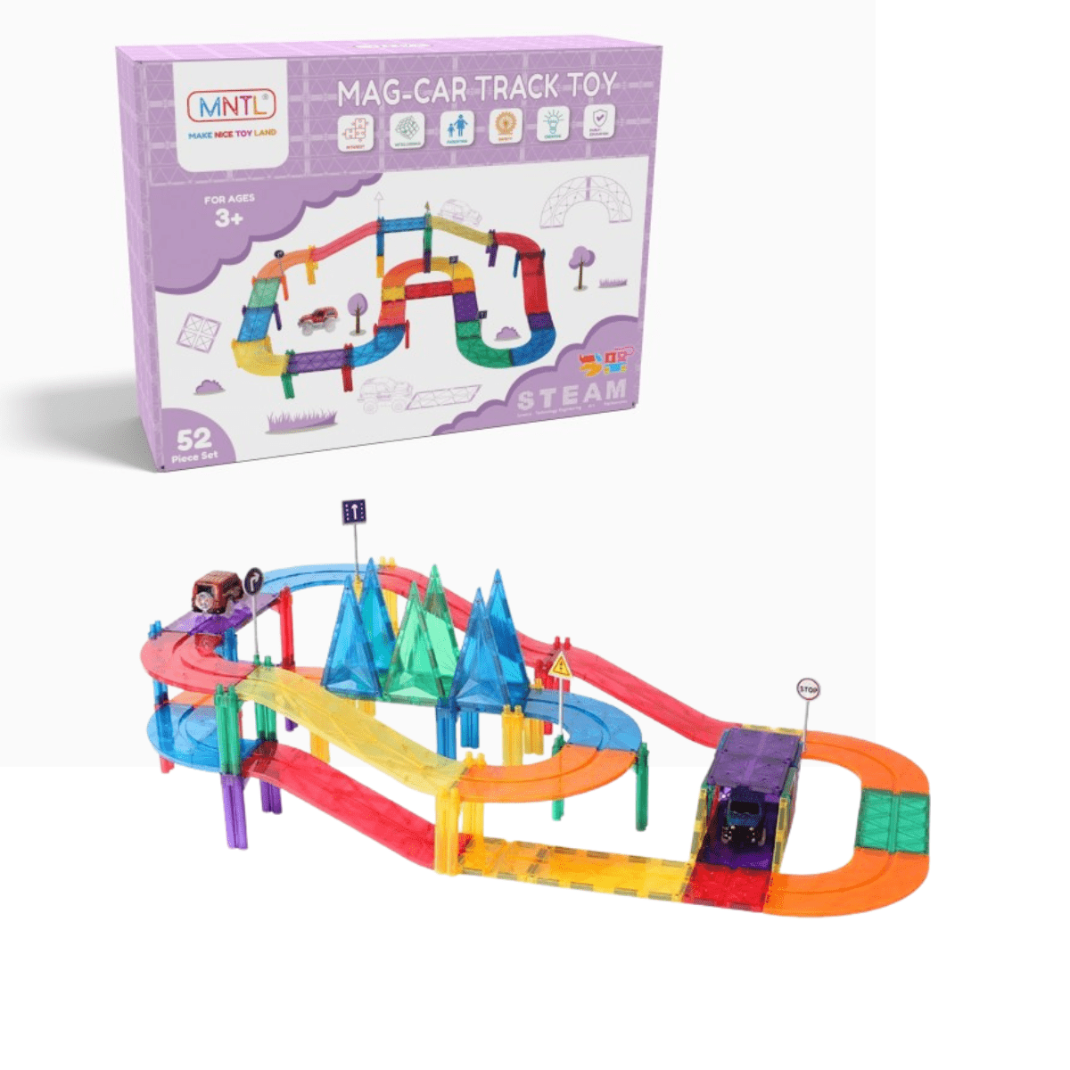 52 PCS Magnetic Track Car Series Toy Set - Nesh Kids Store