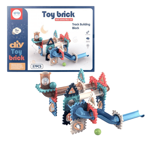 57 pcs DIY Toy Brick 3D Building &amp; Design Blocks – Ball Slide Set - Nesh Kids Store