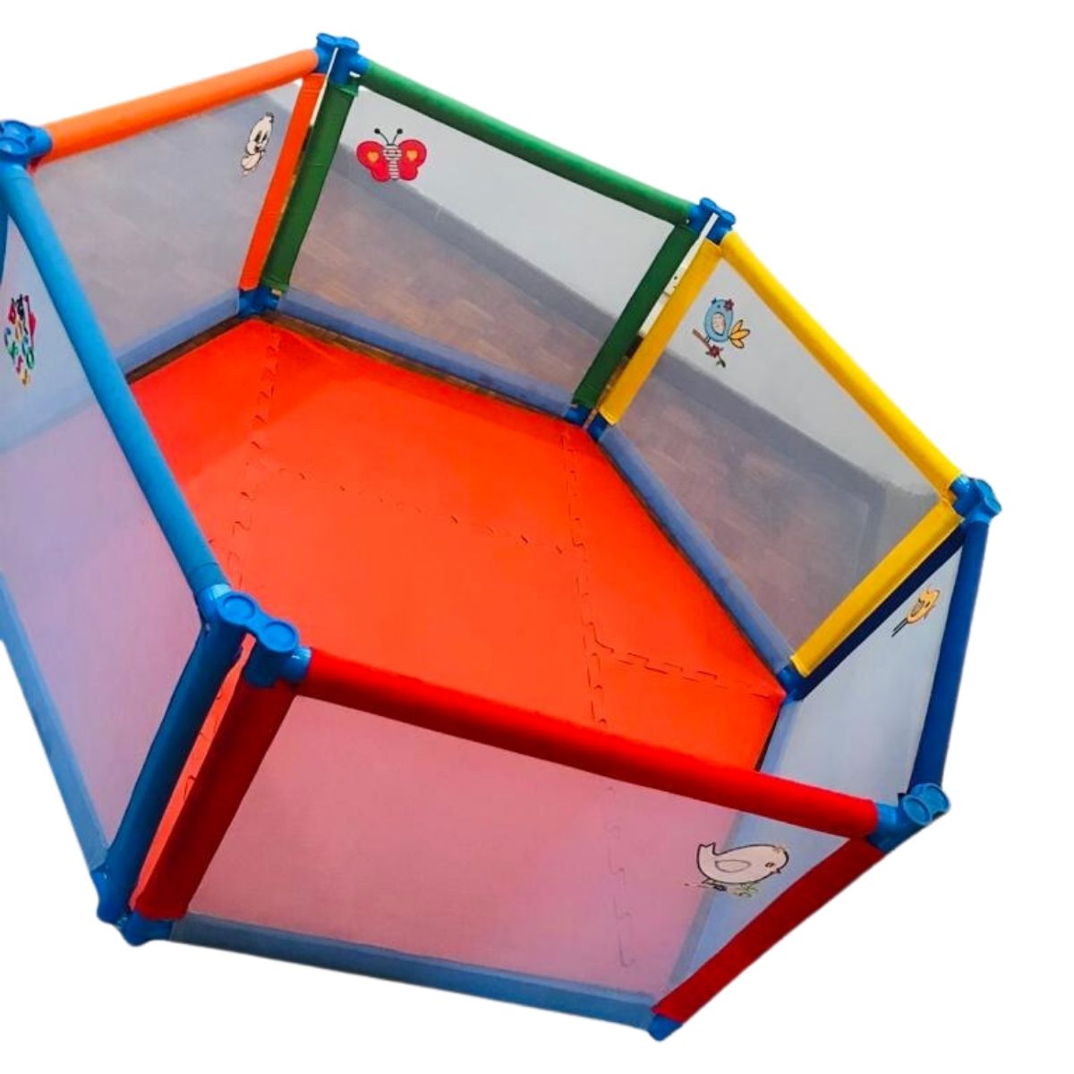 6 Panel Playpen (5ft - Portable with Puzzle Mat) - Tourina - Nesh Kids Store