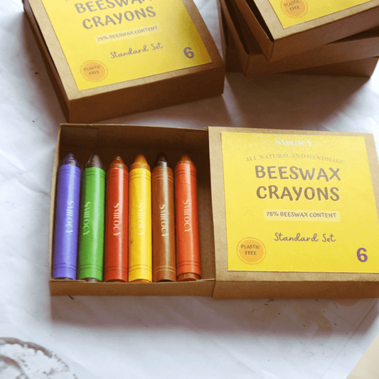 6-Piece Standard Natural & Non-Toxic Handmade Organic Beeswax Crayons - Nesh Kids Store