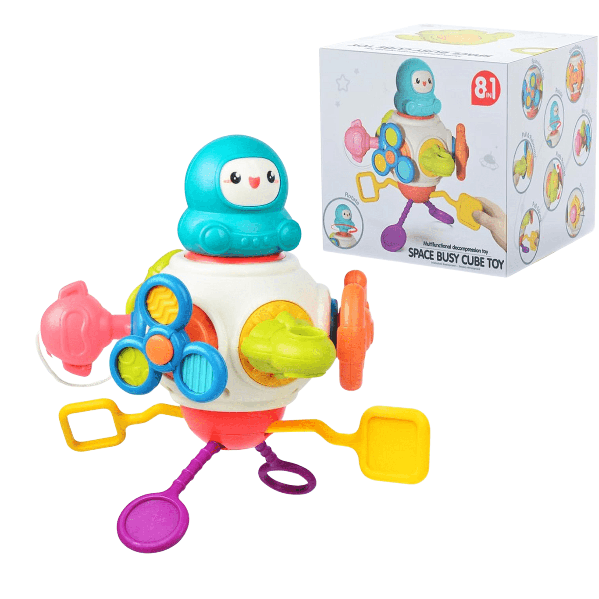 8 - in - 1 Space Busy Cube Rattle Toy - Nesh Kids Store