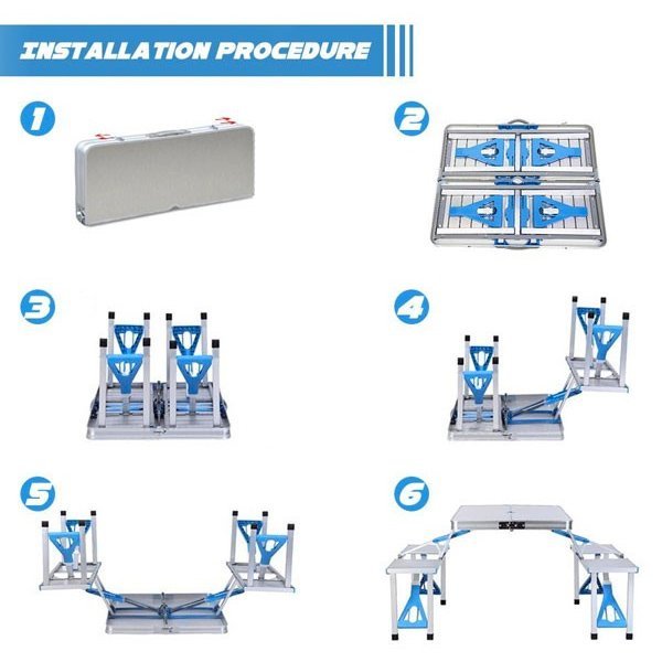 Aluminum Folding Camping Table (with 4 seats) - Nesh Kids Store