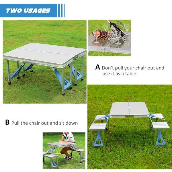 Aluminum Folding Camping Table (with 4 seats) - Nesh Kids Store