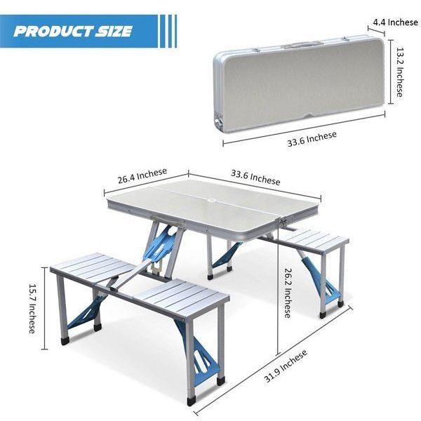 Aluminum Folding Camping Table (with 4 seats) - Nesh Kids Store