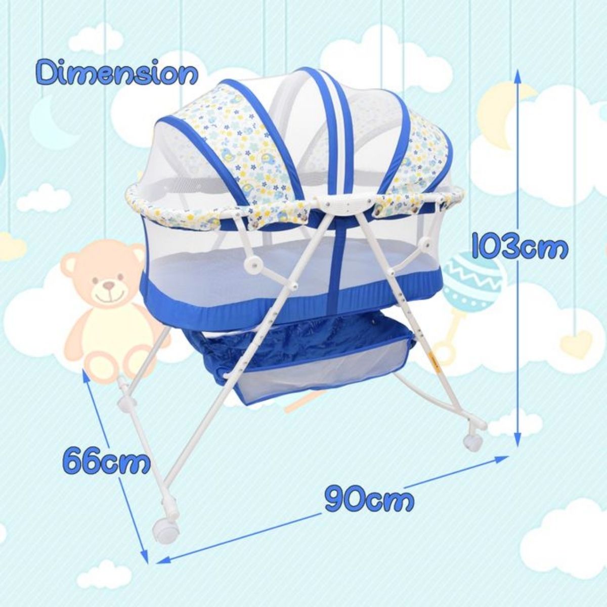 Baby Bassinet / Crib for Newborns (Portable & Foldable) HK-205 - Nesh Kids Store