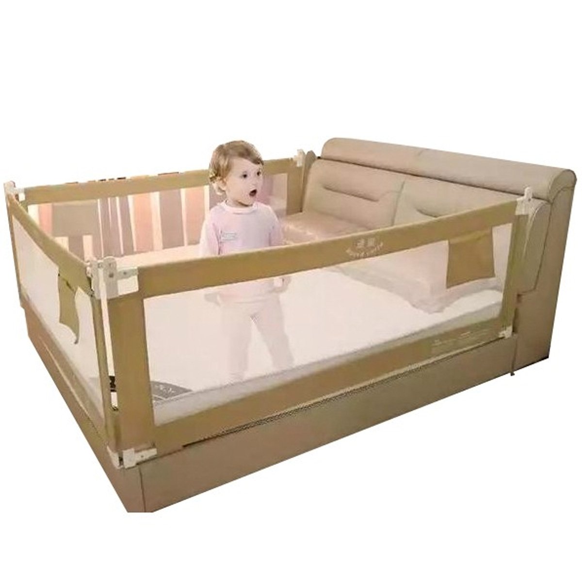 Baby Bed Rail Guard for Kids (Height 2ft, Width options - 1.5m / 1.8m / 2.0m) - Nesh Kids Store