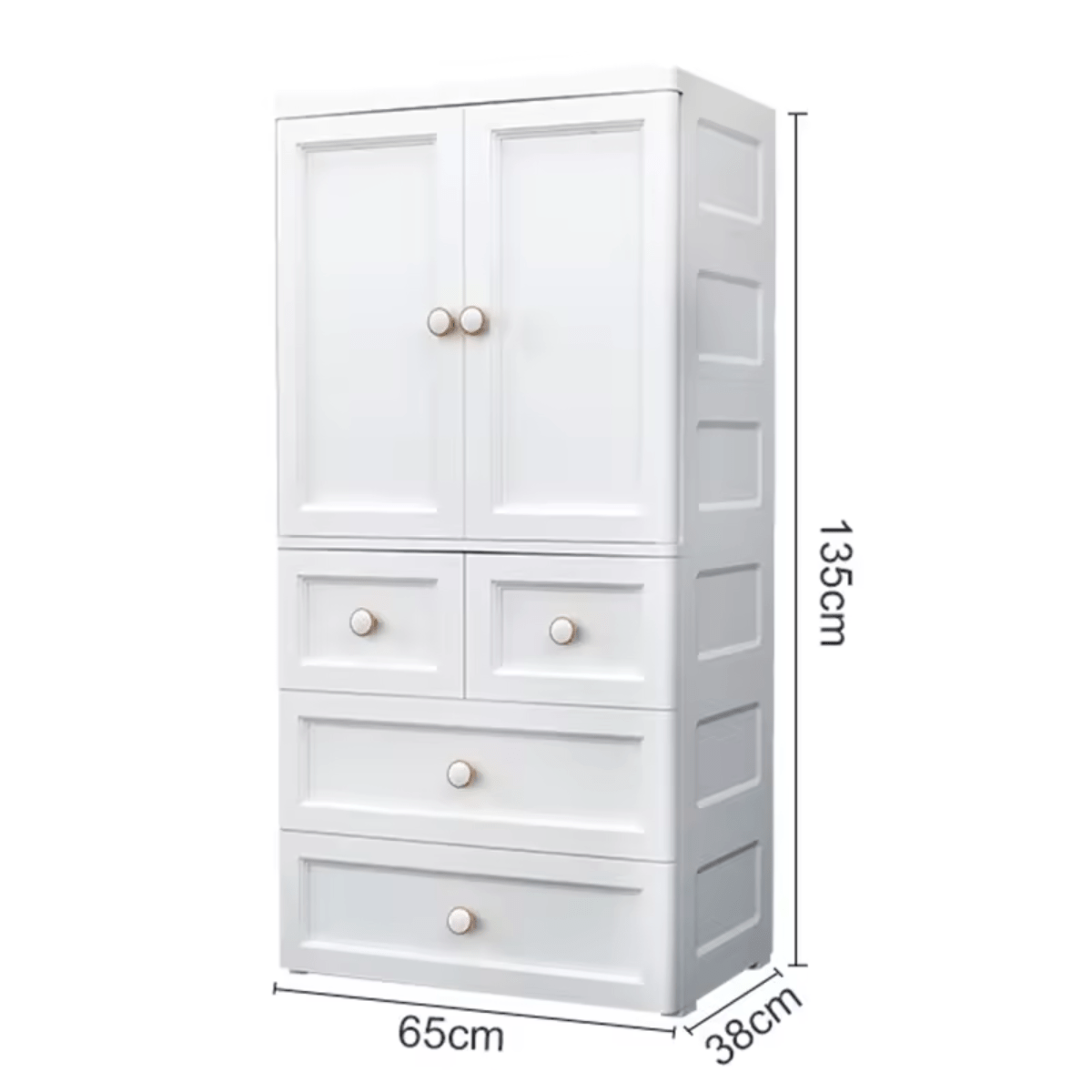 Baby Modern Drawers/Wardrobe D6524 - White - Nesh Kids Store