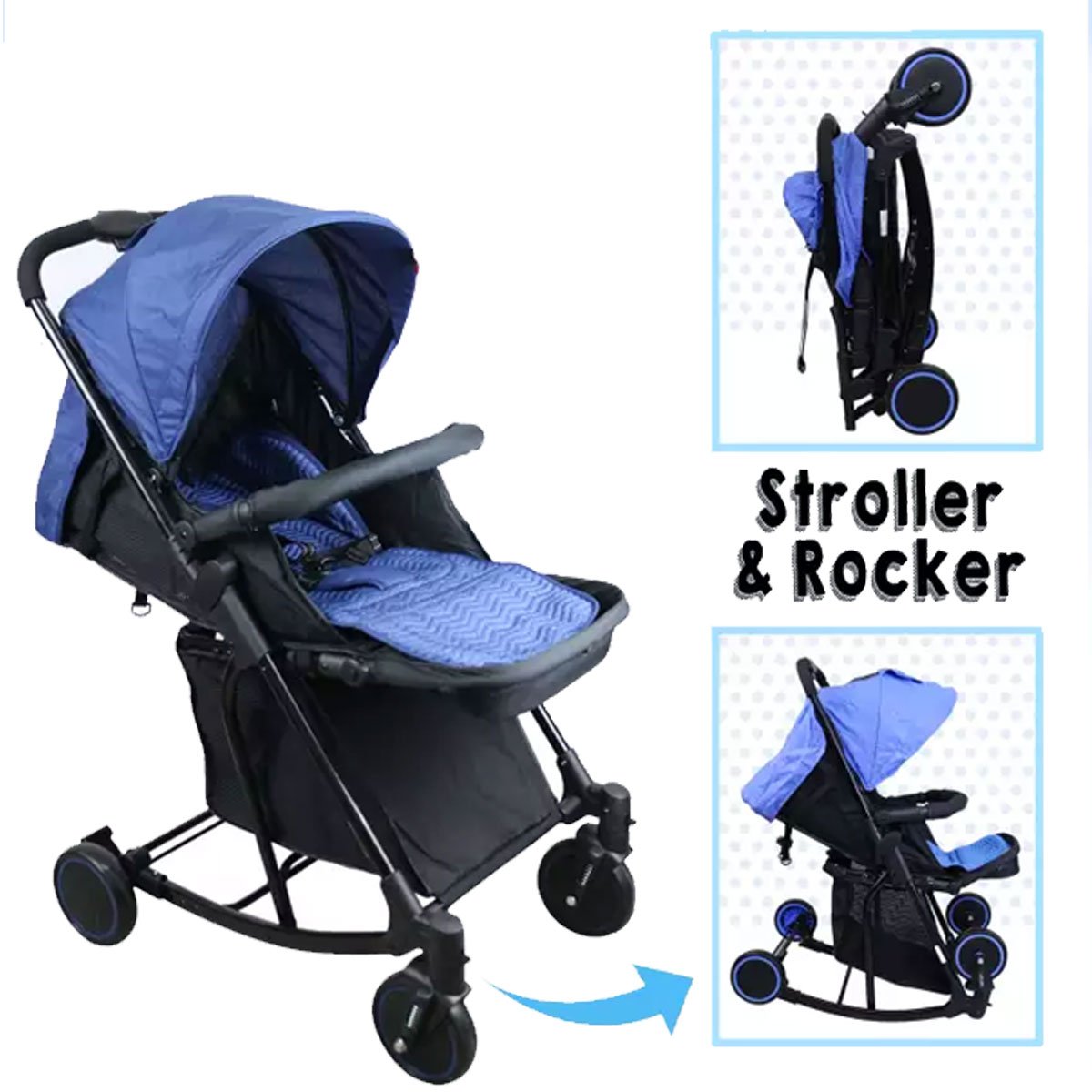 Baby Stroller - Cabin + Rocking Type (T609) - Nesh Kids Store