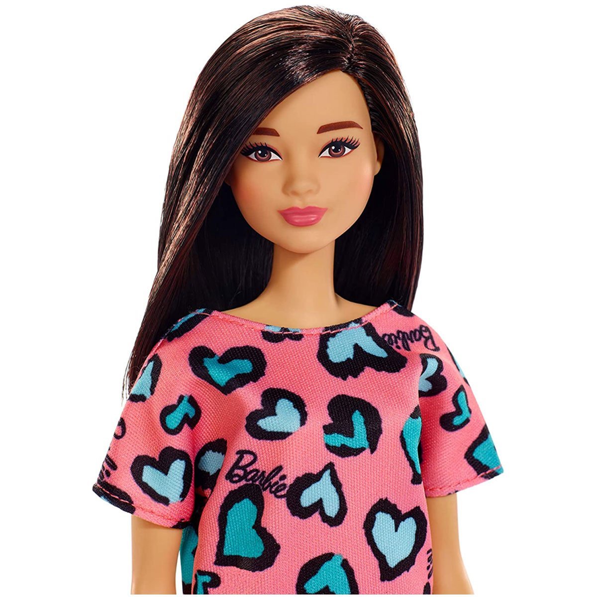 Barbie Doll with Heart-Print Dress and Platform Sneakers (T7349) - Nesh Kids Store