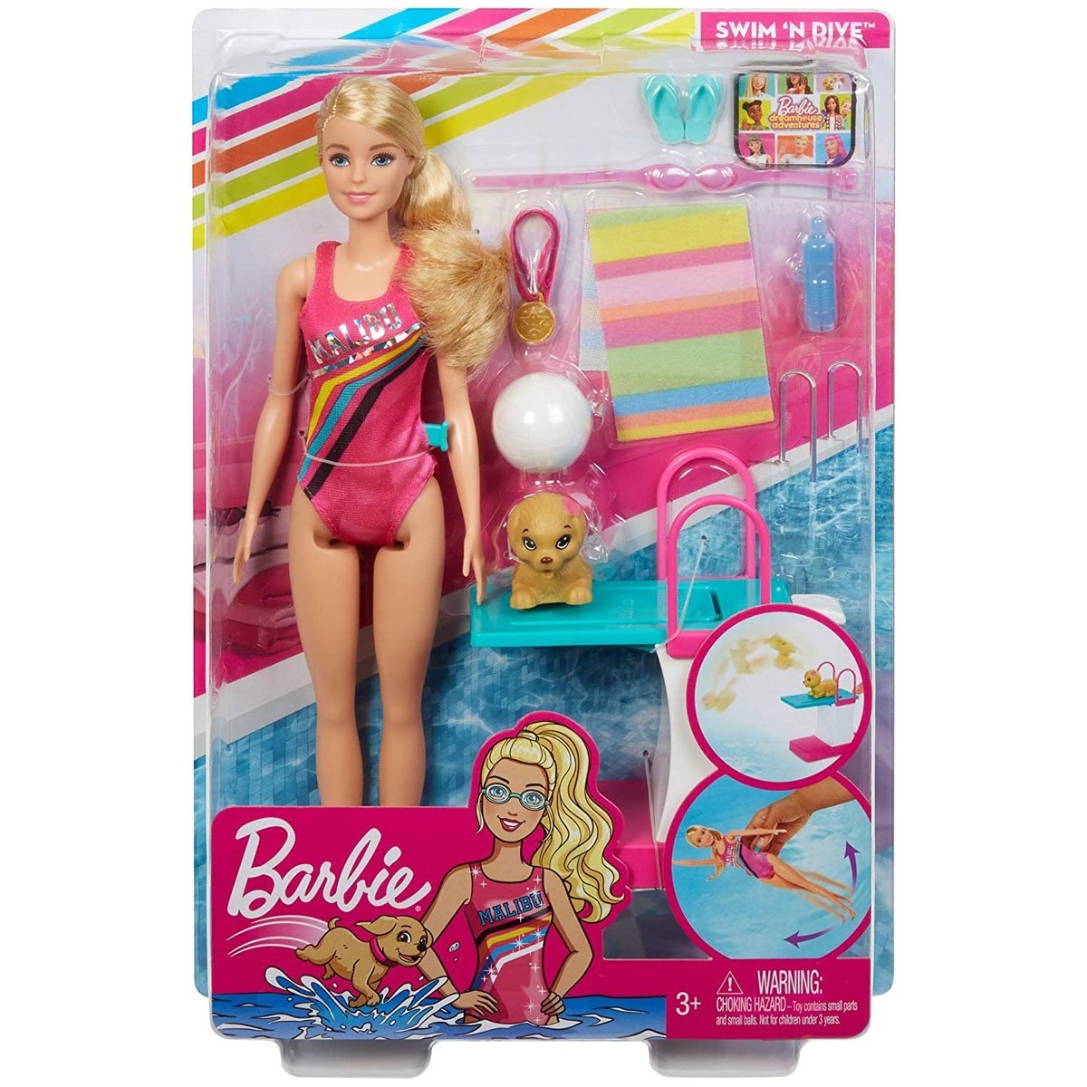 Barbie Dreamhouse Adventures Swim 'n Dive Doll (GHK23) - Nesh Kids Store