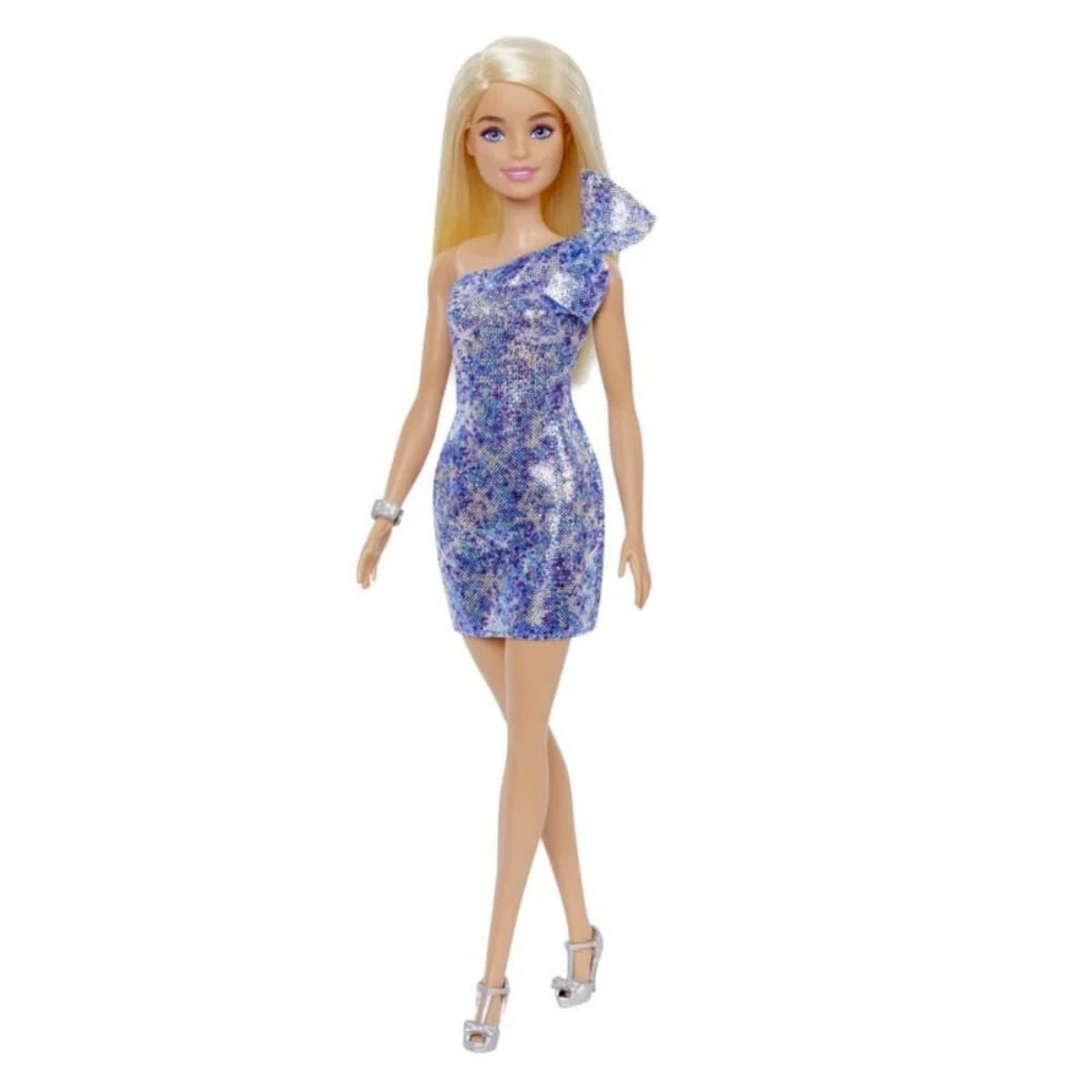 Barbie Glitz Doll with Blue Shimmer Off Shoulder Dress (T7580-GRB32) - Nesh Kids Store