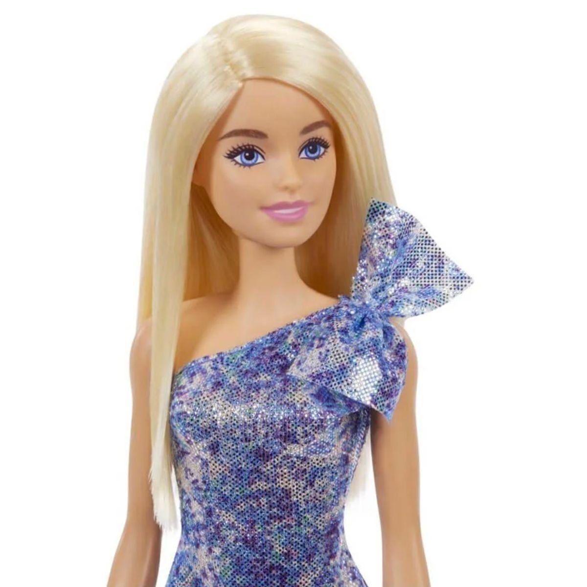 Barbie Glitz Doll with Blue Shimmer Off Shoulder Dress (T7580-GRB32) - Nesh Kids Store