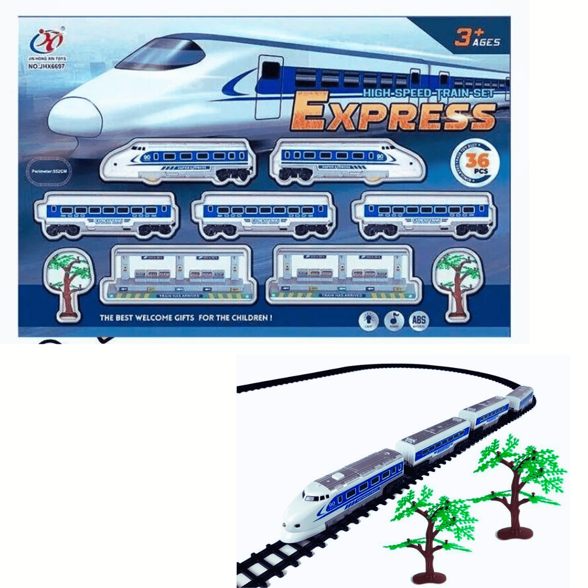 Battery Operated 37 PCS High Speed Train set (3+) - Nesh Kids Store