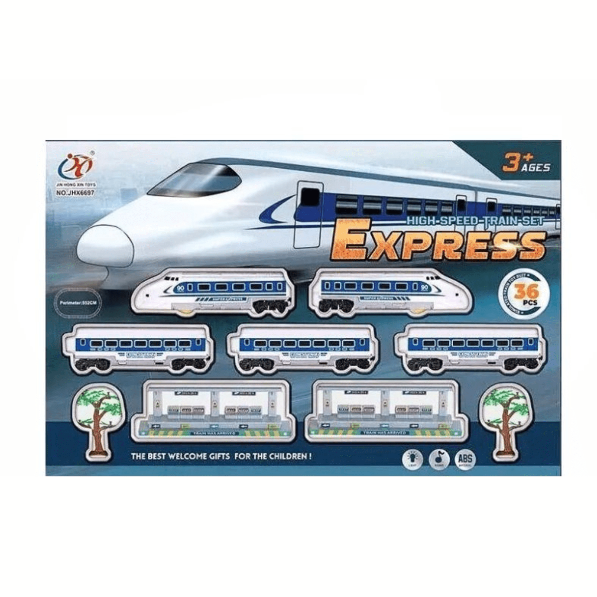 Battery Operated 37 PCS High Speed Train set (3+) - Nesh Kids Store