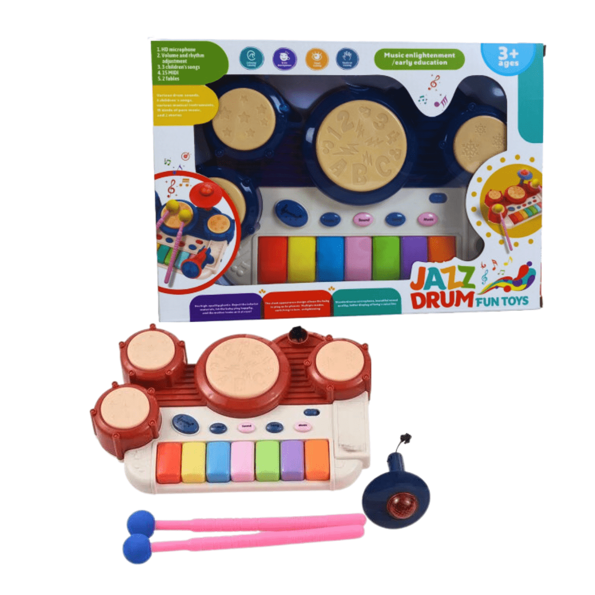 Battery Operated Jazz Drum Set for Kids (3+) - Nesh Kids Store