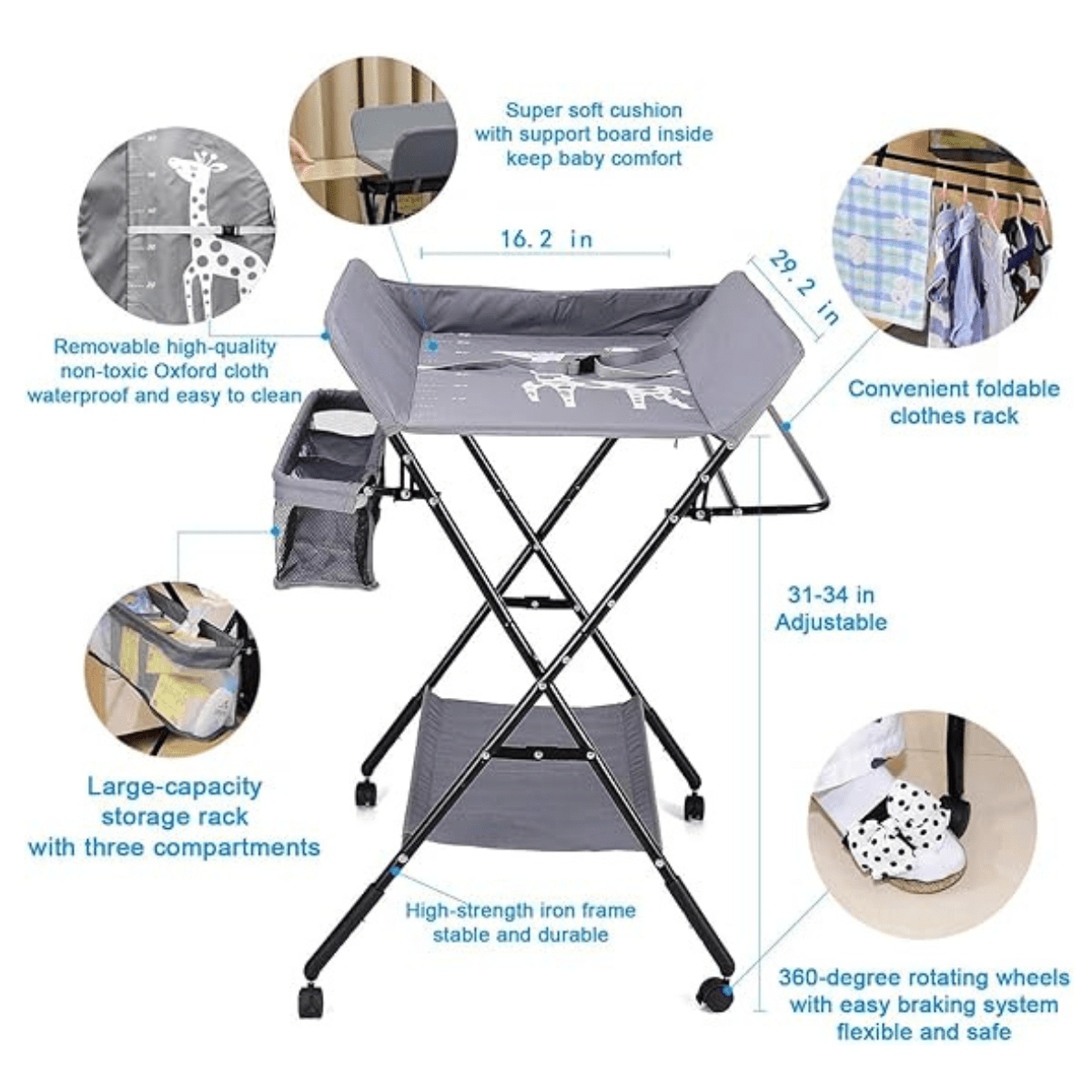 Easy Diaper changing table Foldable - Nesh Kids Store