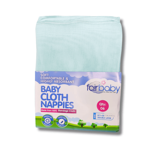 Fairbaby 22'' x 22"" Bandage Cloth Fabric Nappies-Colour (6 Pcs) - Nesh Kids Store