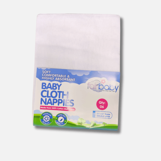 Fairbaby 22'' x 22"" Mull Fabric Nappies (6 Pcs) - Nesh Kids Store