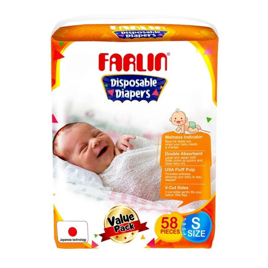 Farlin Tape Diaper New Born / Small Value Pack (58 Pcs) - Nesh Kids Store