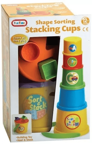 Fun Time Shape Sorting Stacking Cups - Nesh Kids Store