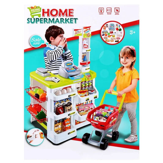 Home Supermarket Pretend Play Set Kids Play Set with trolley - Nesh Kids Store