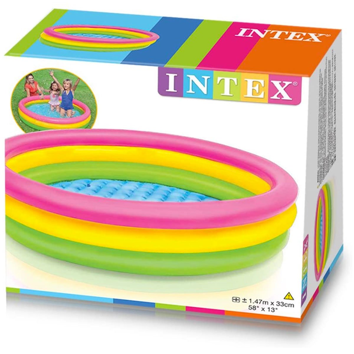 Intex Colourful Three Ring Pool (Medium) - Nesh Kids Store