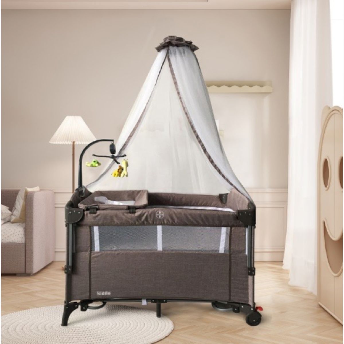 Kidilo Travel Cot (P - 02) with Mosquito Net - Nesh Kids Store