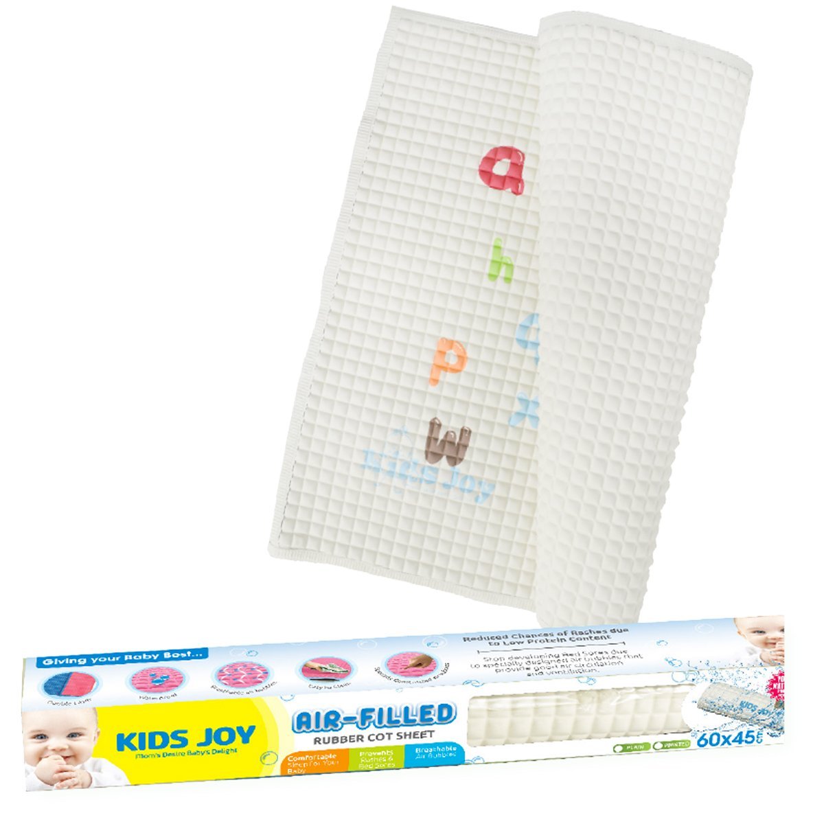 Kids Joy Airfilled Rubber Cot Sheet ( 90 X 60 cm) Printed - Nesh Kids Store