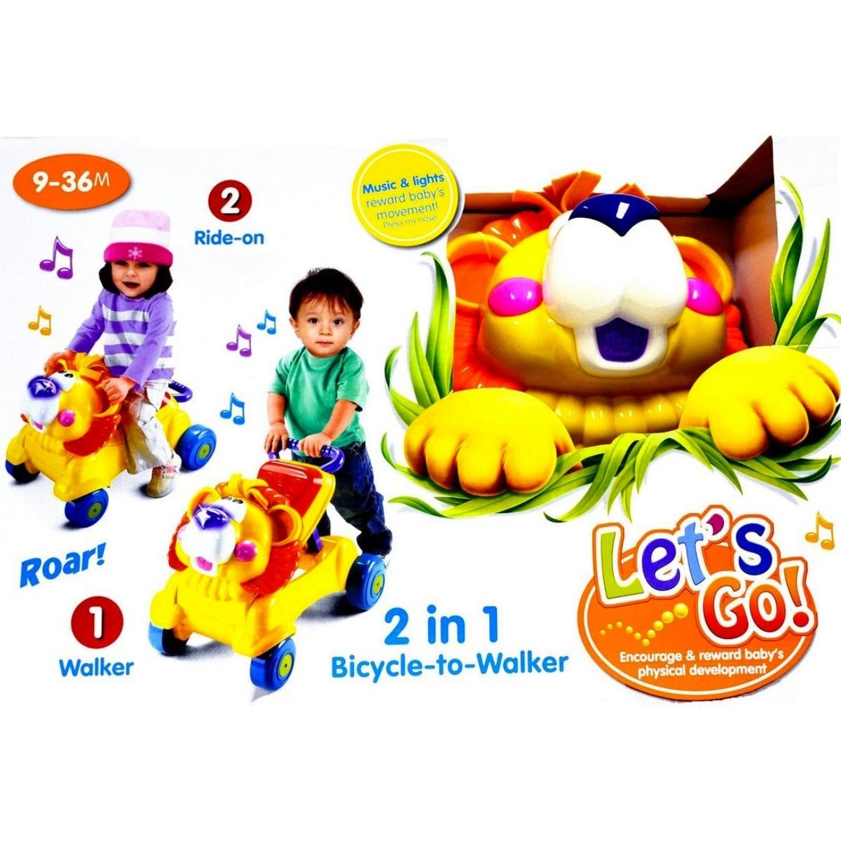 Let's Go 2-in-1 Bicycle to Walker Musical Ride-On - Nesh Kids Store