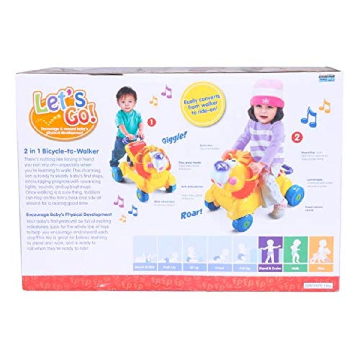 Let's Go 2-in-1 Bicycle to Walker Musical Ride-On - Nesh Kids Store