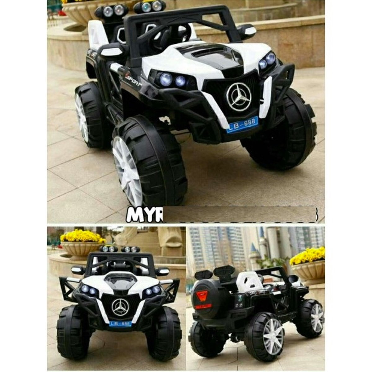 Mercedes Benz Rechargeable Motor Jeep (with Remote) - 6 Motor with Swing Function - Nesh Kids Store