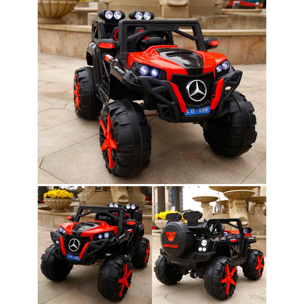 Mercedes Benz Rechargeable Motor Jeep (with Remote) - 6 Motor with Swing Function - Nesh Kids Store