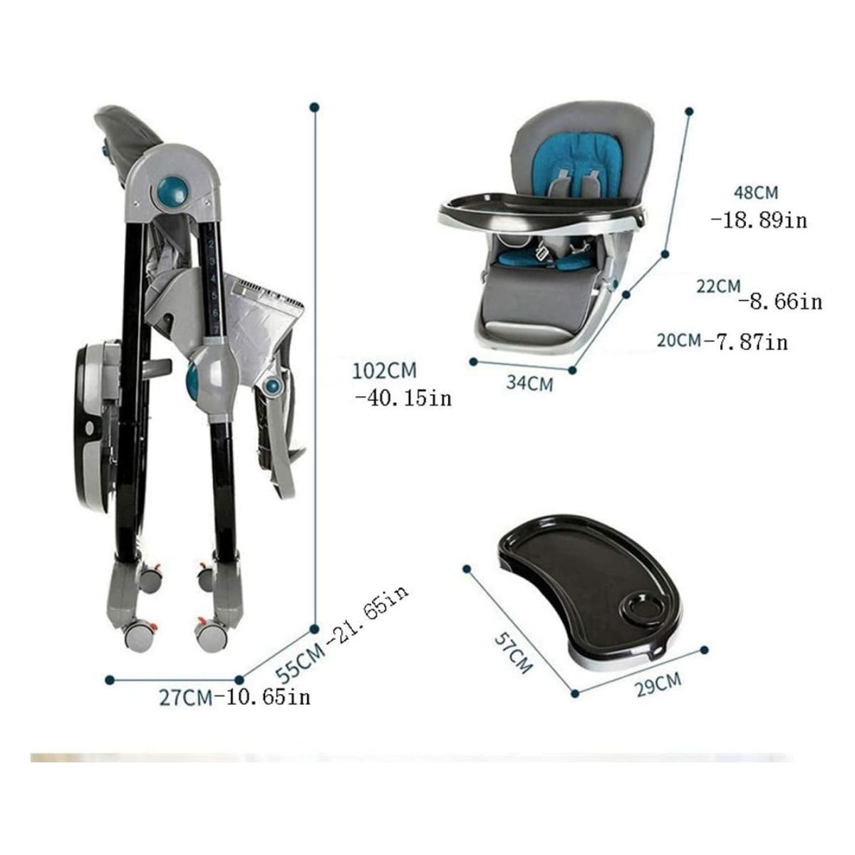 Multi Function Baby High Chair with Wheels (JLX-808) - Nesh Kids Store