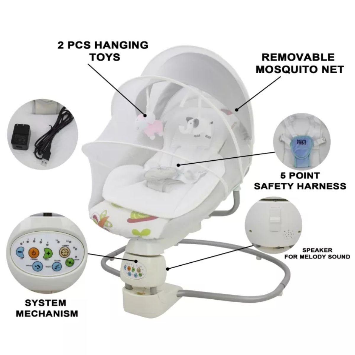 Multi Functional Electric Swing - Nesh Kids Store