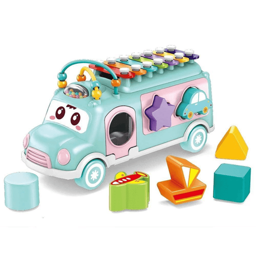 Music Bus Xylophone with 7pcs Puzzle Blocks - Nesh Kids Store