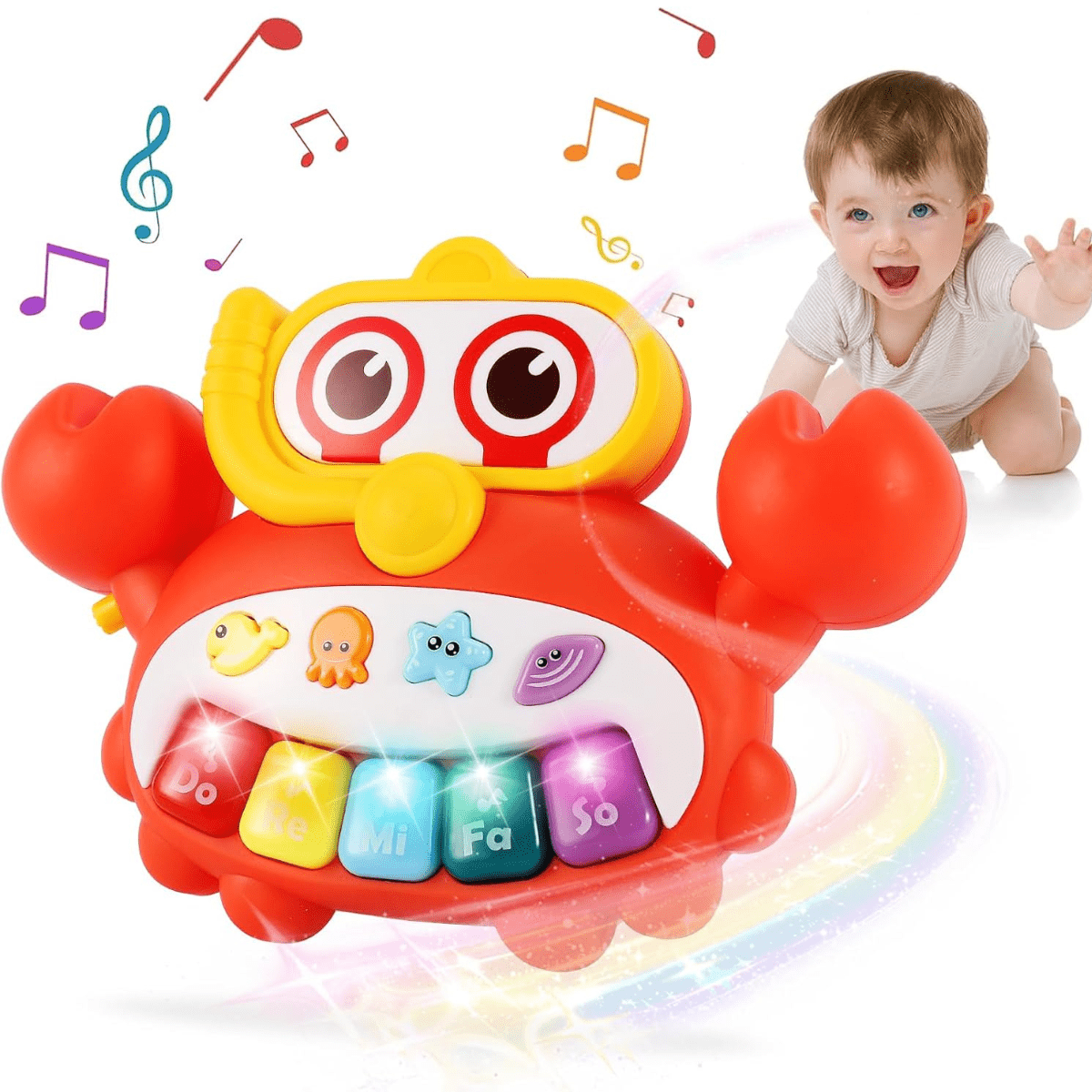 Musical Crab Animal Sounds Toy 18m+ - Nesh Kids Store