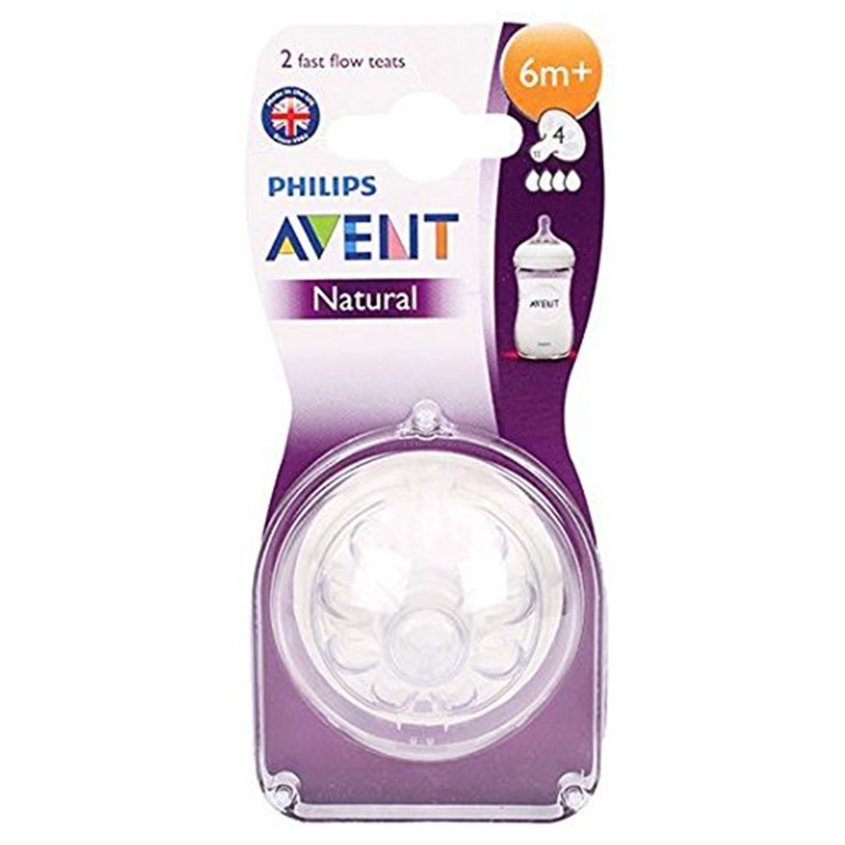 Philips Avent Natural Teat - 6M+ Fast Flow (Twin Pack) - Nesh Kids Store