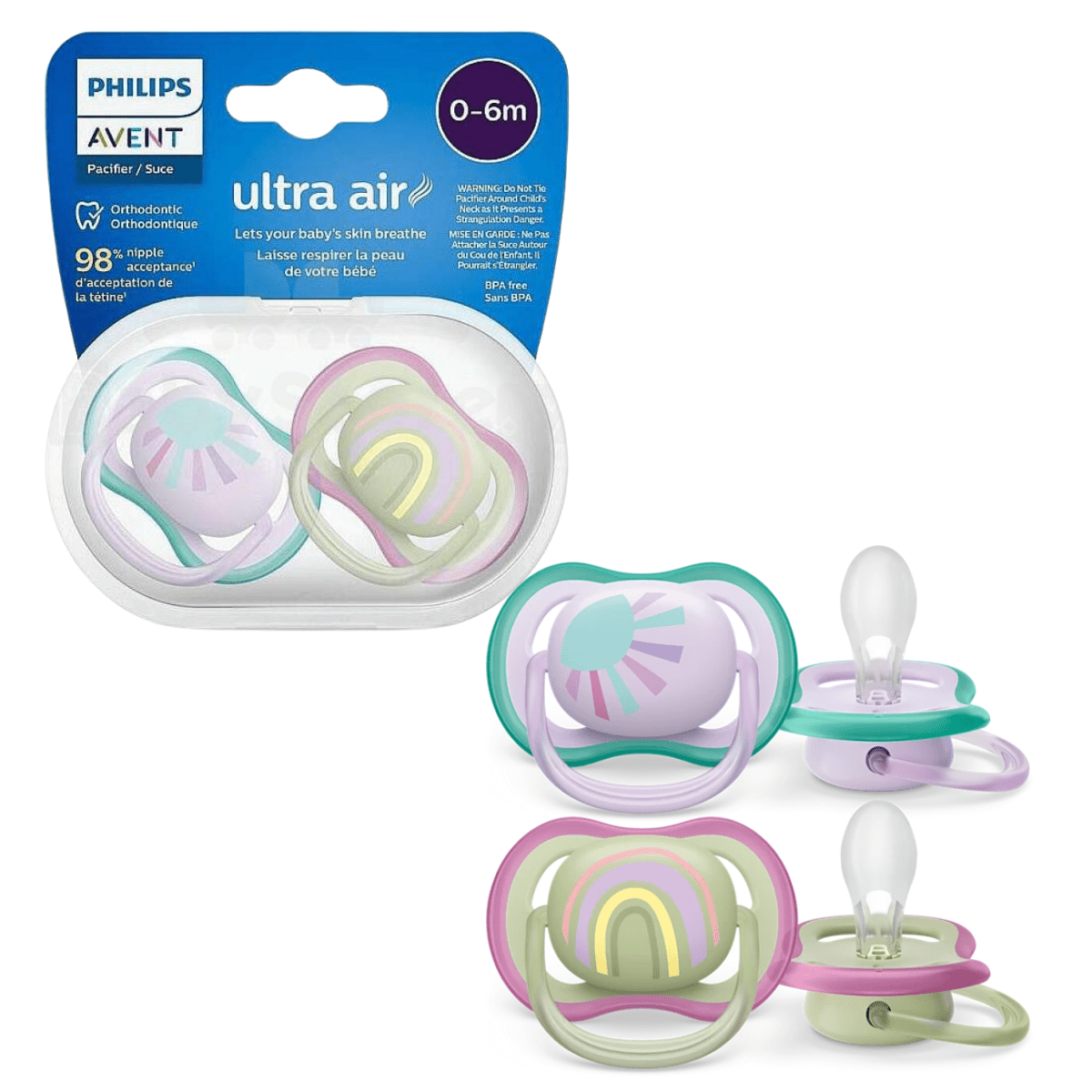 Philips Avent Ultra Air Pacifier 0 - 6m (SCF085/59) - Nesh Kids Store