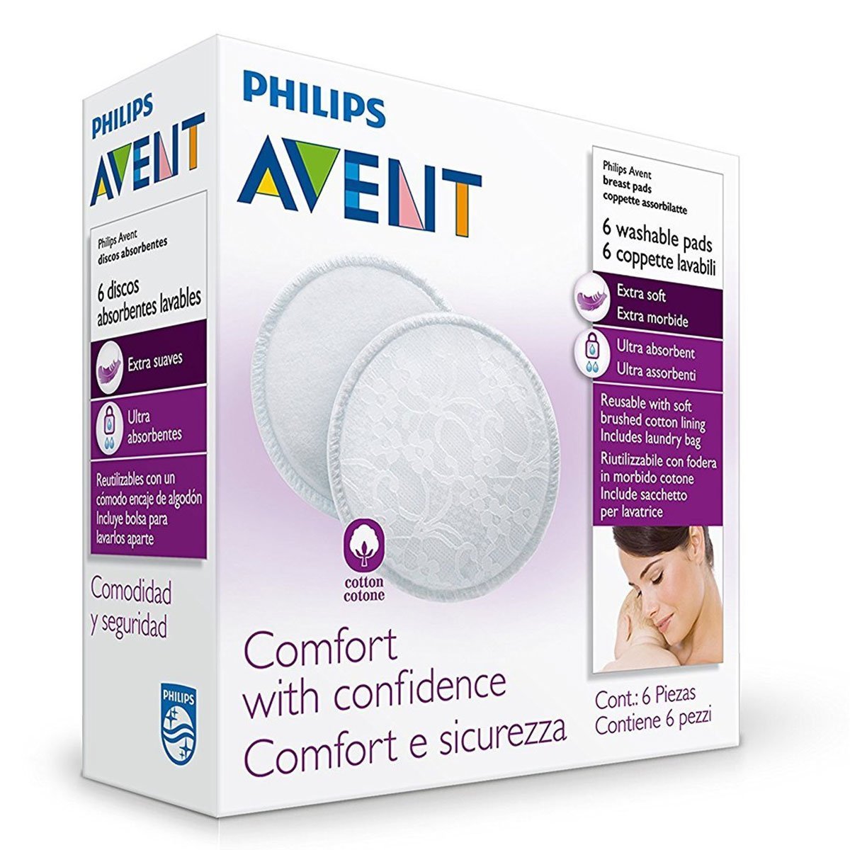 Philips Avent Washable Breast Pads (6 Nos) - Nesh Kids Store