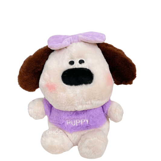 Plush Soft Toy 28 cm Puppy with Bow - Nesh Kids Store