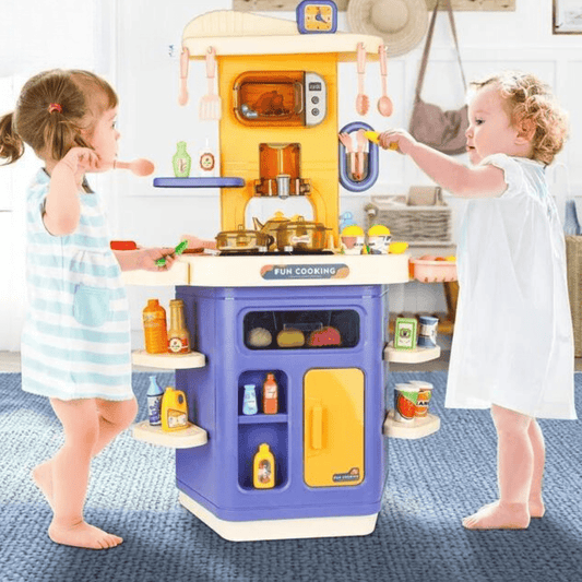 Toddlers Kitchen Playset with Sound, Light, Spray Simulation-Western Kitchen (3+) - Nesh Kids Store