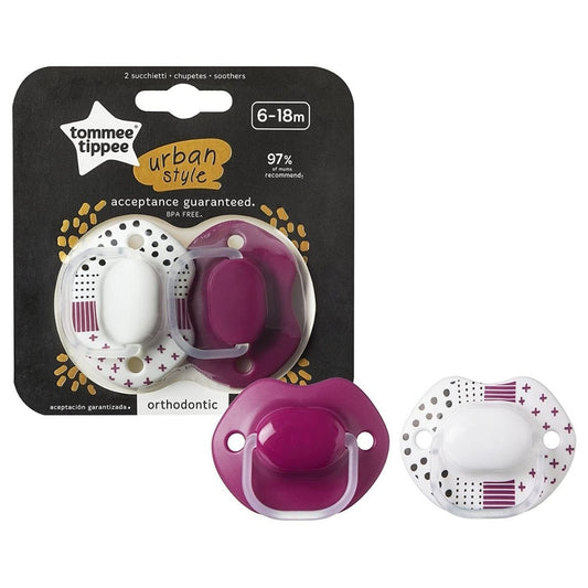 Tommee Tippee Urban Style Soother 2Pk (6-18 Months) - Nesh Kids Store