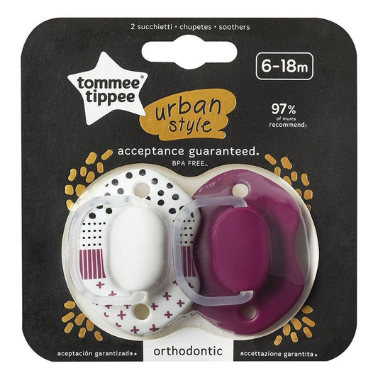 Tommee Tippee Urban Style Soother 2Pk (6-18 Months) - Nesh Kids Store