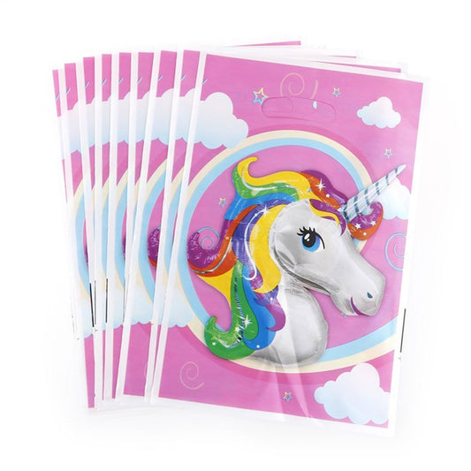 Unicorn Theme Party Gift Bags / Candy Bag / Loot Bags For Kids Birthday Decor - 10 Pack - Nesh Kids Store