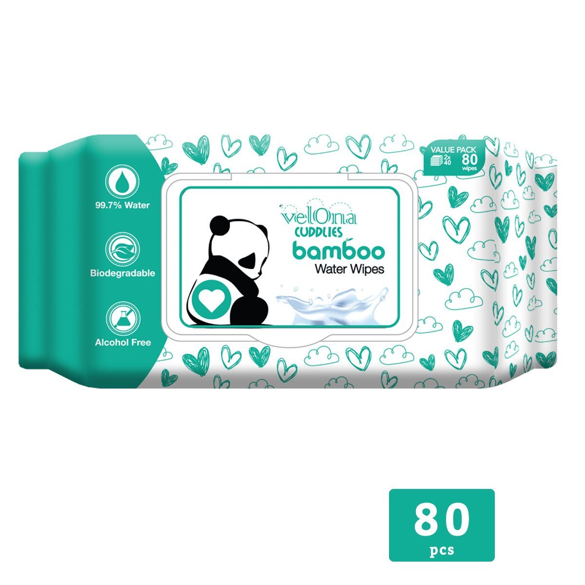 Velona Cuddles - Bamboo Wet Wipes - 80 Wipes - Nesh Kids Store